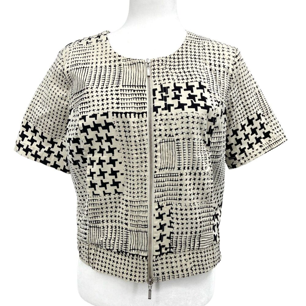 CAbi Style 931 Coupe‎ Bomber Cotton Blend Short Sleeves Zip Jacket Size Small